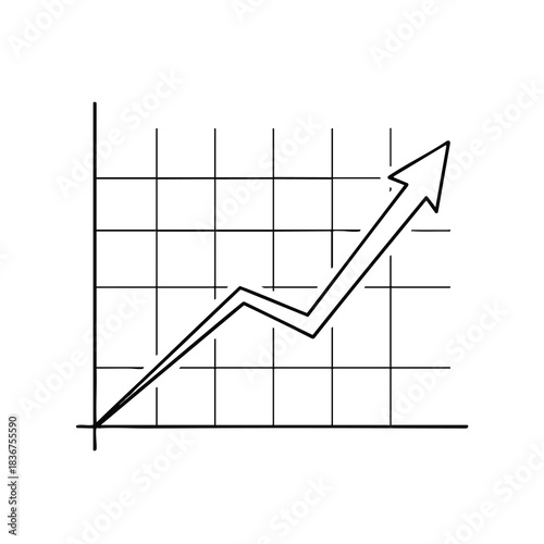 Growing Trend Graph with Upward Arrow