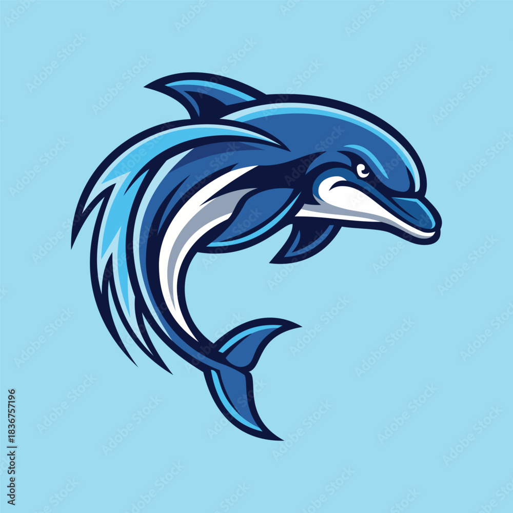 Obraz premium dolphin mascot logo design vector template