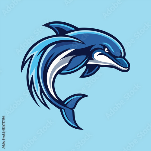 dolphin mascot logo design vector template


