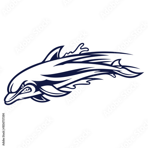 dolphin mascot logo design vector template


