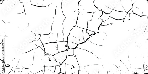 Texture soil dry crack background pattern. black and white vintage of cracked concrete scribble effect Vector design.