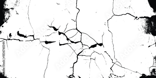 Cracked ground, ground distress texture, damage texture. old wall background crack vector, grunge texture.