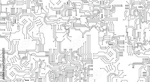 Abstract digital technology hi-tech futuristic background, cyber information communication, innovation future tech data, big data lines dots, circuit vector