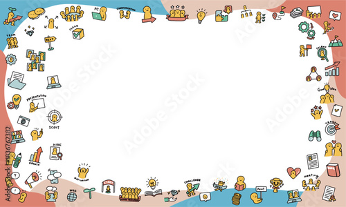 人材・HR・採用・就職・転職・キャリア　イラストフレーム