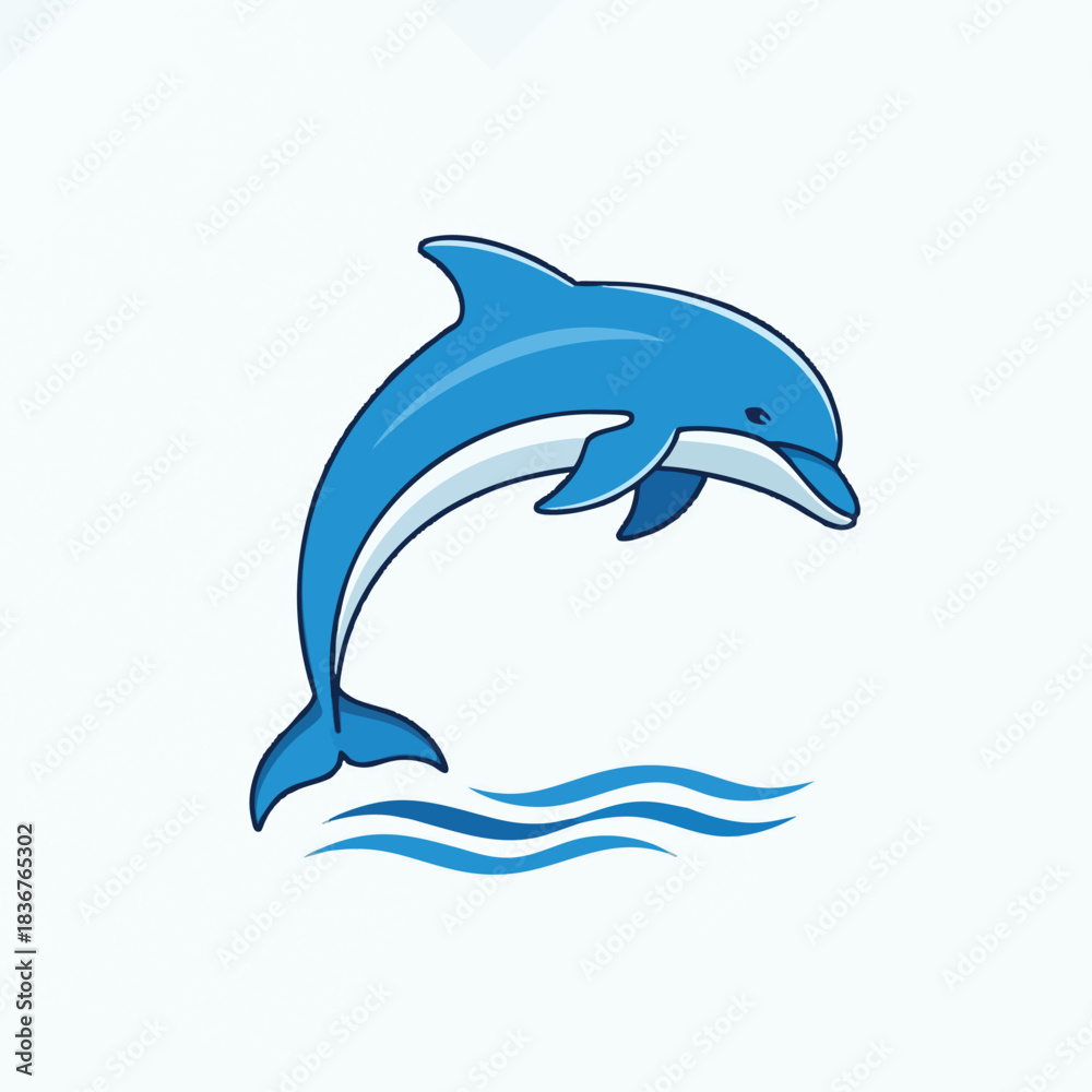 Obraz premium Jumping Dolphin Illustration
