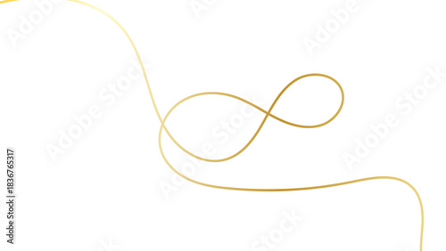 Sleek gold stroke, subtle golden ribbon isolated on white background. Minimalist luxurious design features smooth curves and gradient effects fine golden strokes. vector illustration