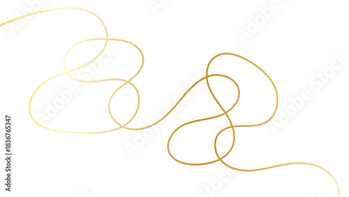 Sleek gold stroke, subtle golden ribbon isolated on white background. Minimalist luxurious design features smooth curves and gradient effects fine golden strokes. vector illustration