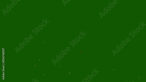 Confetti party explosion animation on green screen. Golden color confetti explosion falling on birthday party celebration. congratulations, celebration animation.