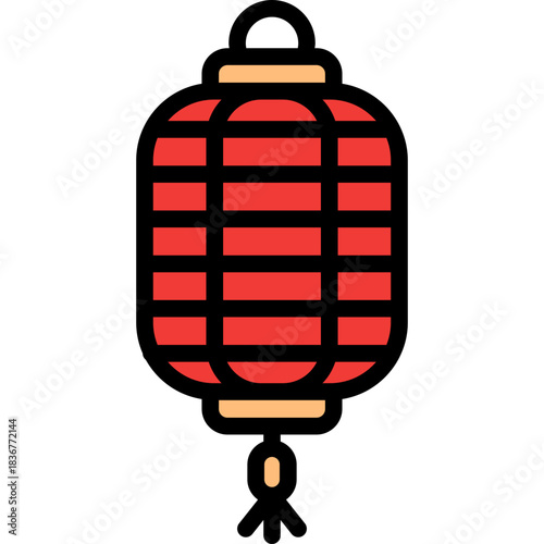 Lantern with Black Line in Filled Line style