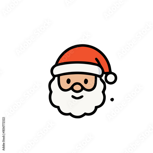 Santa claus head with a red hat, perfect for christmas designs, holiday greetings, festive decorations, and winter celebrations. Festive santa portrait.