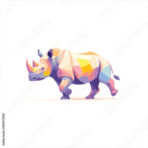 vector rhinoceros colorful