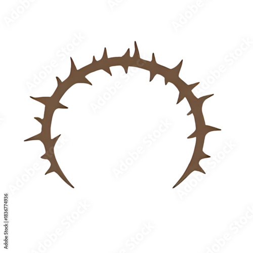 Vector illustration of a brown crown of thorns, a powerful religious symbol representing sacrifice, suffering, and deep faith. Ideal for Christian, Easter, and spiritual themes