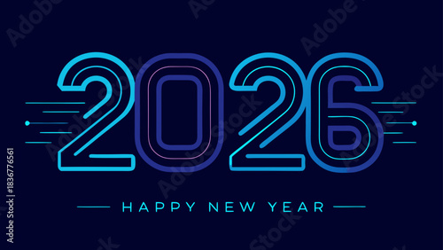 Happy new year two thousand twenty six new years eve celebration festive greeting holiday season party time