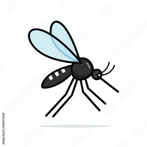 Vector Mosquito Illustration on White Background