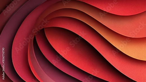 Abstract Red Orange Rippling Waves With Textured Surface And Dramatic Lighting Creates Dynamic Flow