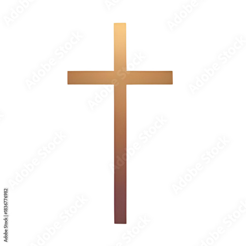 Christian cross with a warm gradient, symbolizing faith, spirituality, and hope