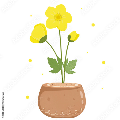 yellow flower in pot