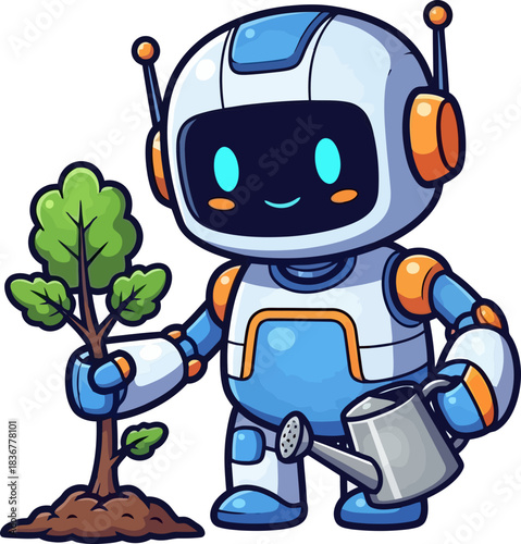 robot nurtures future forest, cultivating green growth responsibly