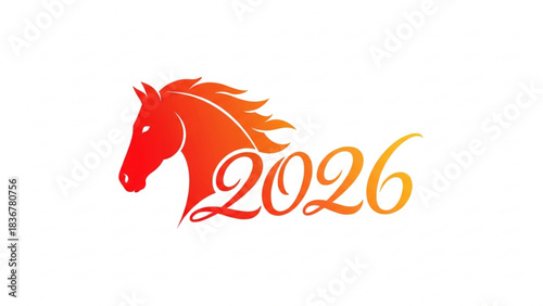 2026 Year of the Horse Chinese Zodiac Symbol Vector Icon
