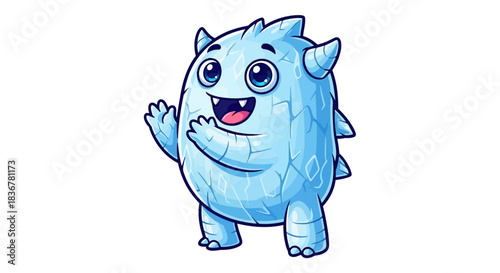 sparkling ice critter waves hello, spreading joy and winter smiles
