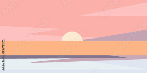 posters, and cards featuring colorful skies, snow, and sunsets. Winter nature landscape illustrations. Suitable for promotional advertising design, social media, and print media.