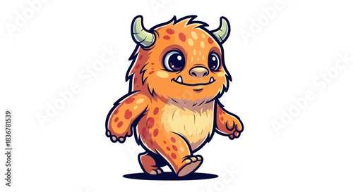 sweet hairy beastie takes a cheerful step, spreading charm