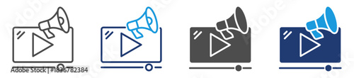 video marketing icon sheet multiple style