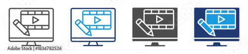 video editing icon sheet multiple style