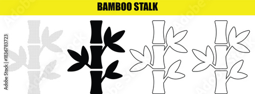 Bamboo stalk icon flat symbol, bamboo stalk vector illustration for your web site design, logo, app, UI