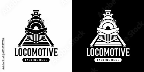 vector logo Locomotive steam train transportation