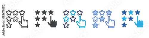 Rating icon set multiple style collection