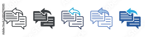 Response icon set multiple style collection