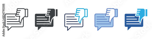 Critique icon set multiple style collection