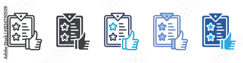 Survey icon set multiple style collection