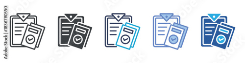 Approval icon set multiple style collection