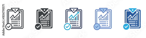 Report icon set multiple style collection