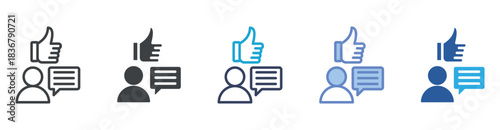 Endorsement icon set multiple style collection