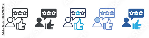 Testimonial icon set multiple style collection