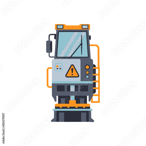 industrial waste compactor isolated on white