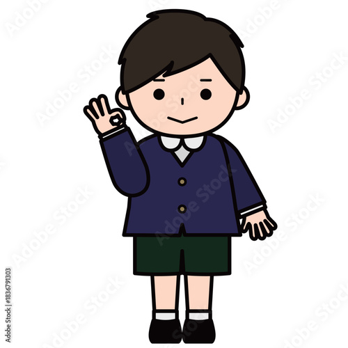 OKサインを出す男の子
