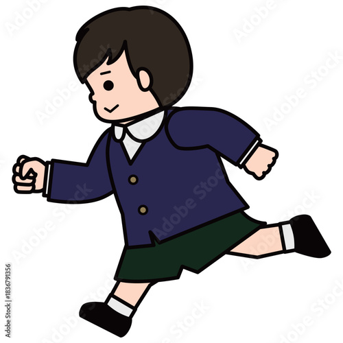 走っている男の子