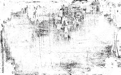 Black and white distressed grunge overlay texture. Abstract pattern of monochrome dirty creative design. Vector illustration