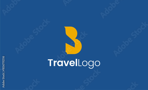 Travel Logo Airplane icon and Letter B, Travel agency illustration modern and minimalist concept.