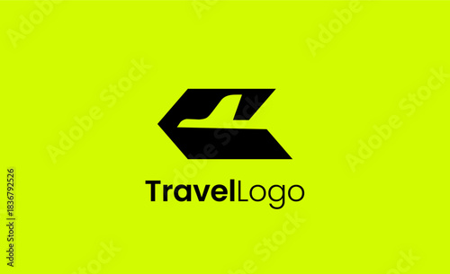 Travel Logo Airplane icon and Letter C, Travel agency illustration modern and minimalist concept.