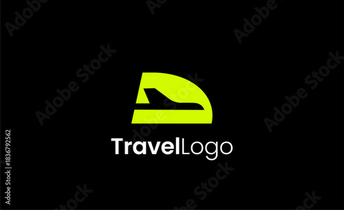 Travel Logo Airplane icon and Letter D, Travel agency illustration modern and minimalist concept.