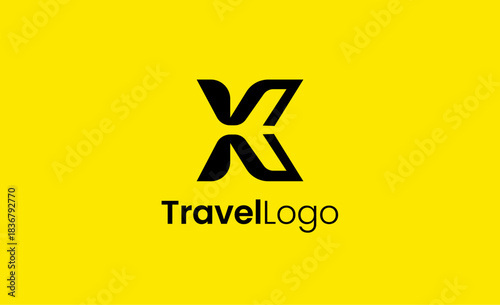 Travel Logo Airplane icon and Letter K, Travel agency illustration modern and minimalist concept.