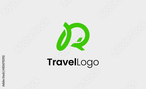 Travel Logo Airplane icon and Letter R, Travel agency illustration modern and minimalist concept.