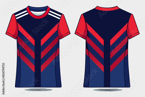 “Sports Jersey Template Vector Modern Athletic Shirt Design Mockup”
