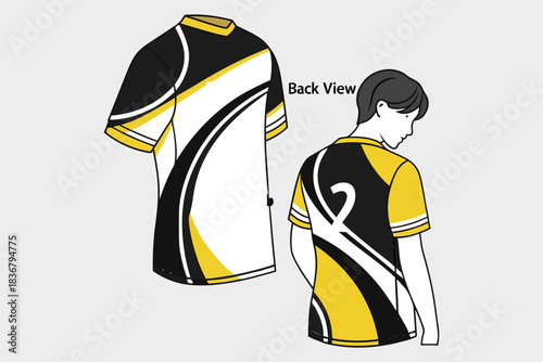 “Sports Jersey Template Vector Modern Athletic Shirt Design Mockup”