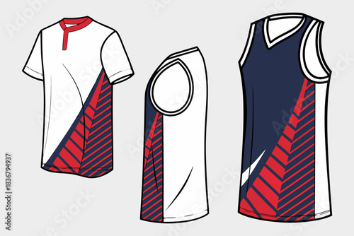 “Sports Jersey Template Vector Modern Athletic Shirt Design Mockup”